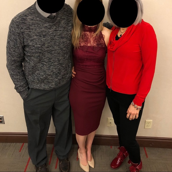 Burgundy cocktail midi-dress - Picture 8 of 8